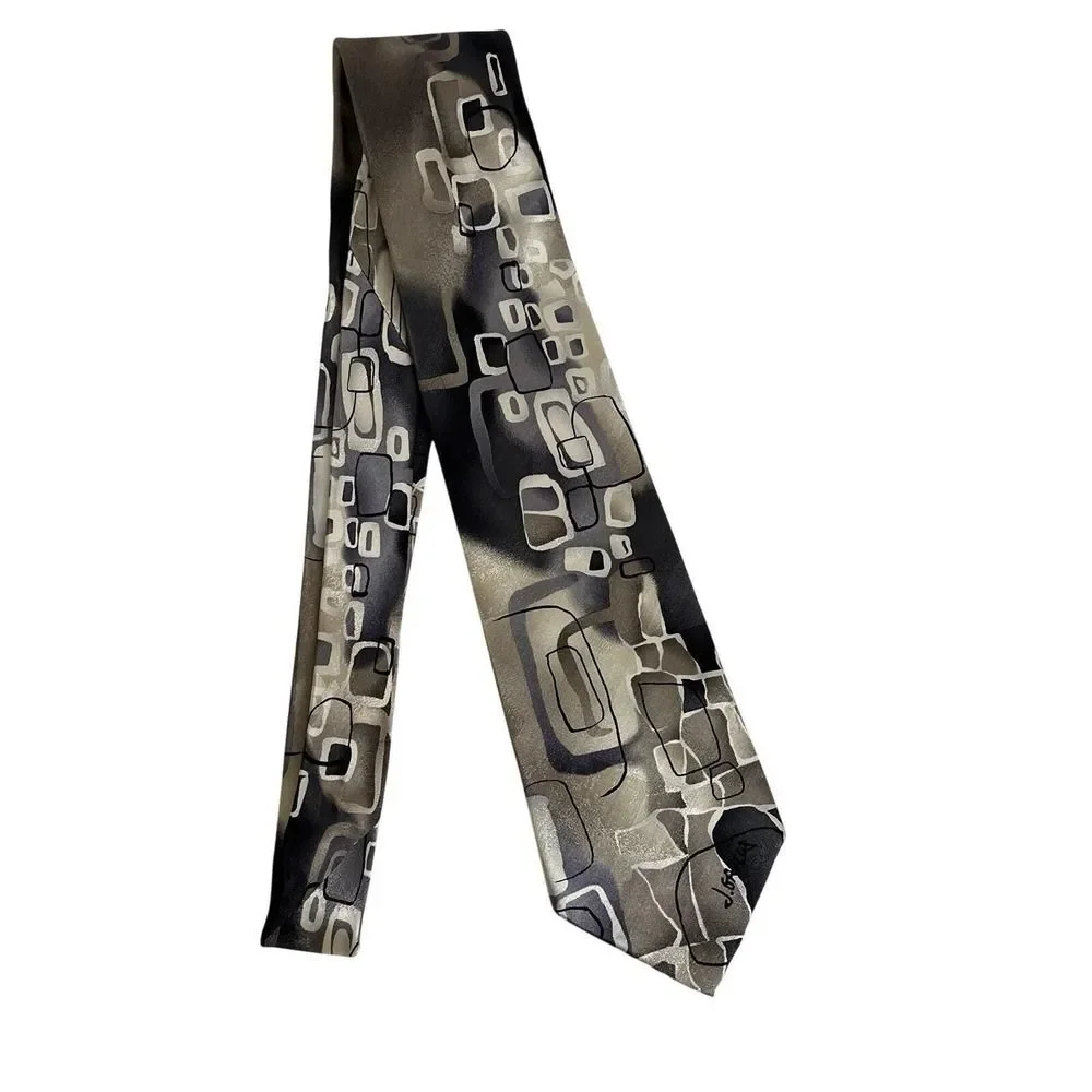 Vintage J Garcia Arches Silk Tie Limited Collection Abstract Geometric 2000s